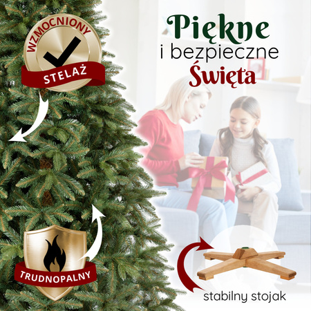 Choinka sztuczna Premium Royal Trees 150 cm świerk syberyjski z stojakiem, drzewko PE