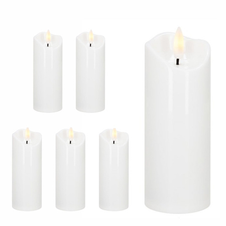 Świeczki na baterie 6 szt. 13,5 cm świece LED z ruchomym płomieniem, do stroików świątecznych