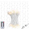 Kurtyna świetlna z pilotem 306 led girlanda, lampki wewnętrzno-zewnętrzne sople ciepły biały