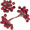 Sztuczna jarzębina ozdobna, oszroniona gałązka 100 szt. ciemna czerwona