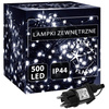 Lampki choinkowe 500 led biały zimny + flash 25m oświetlenie świąteczne IP44