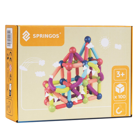 Klocki magnetyczne konstrukcyjne 3D duży zestaw 100 szt. patyczki i kulki