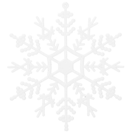 Zawieszka choinkowa 12 szt. śnieżynka 12 cm świąteczna ozdoba biały brokat