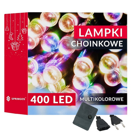 Lampki choinkowe 400 led multikolor 27,5 m oświetlenie świąteczne