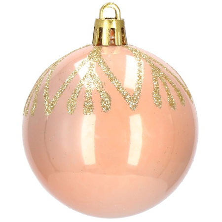 Bombki choinkowe 30 szt. ozdoby świąteczne zestaw 6cm rose gold