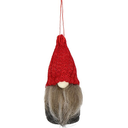 Skrzat 10cm zawieszka świąteczna na choinkę, krasnal świąteczny, gnom z siwą brodą