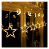 Kurtyna świetlna 138 led girlanda gwiazdki, księżyce lampki wewnętrzno-zewnętrzne sople ciepły biały