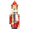 Dziadek do orzechów 50 cm drewniany żołnierzyk z berłem multikolor, figurka świąteczna