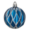 Bombki choinkowe 7 cm 6 szt. komplet dekoracje świąteczne zdobione matowe, niebiesko-srebrne