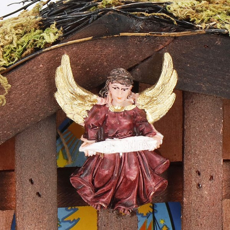 Szopka bożonarodzeniowa i figurki 8 szt. z żywicy zestaw święta