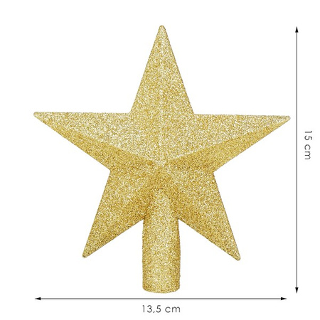 Czubek na choinkę 15 cm szpic, gwiazda złota