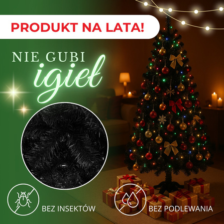 Choinka sztuczna, jodła 150 cm designerskie drzewko świąteczne czarne