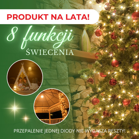 Lampki choinkowe 400 led biały ciepły 27,5 m oświetlenie świąteczne