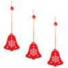 Świąteczne zawieszki 5cm drewniane dzwonki zestaw 3 szt.
