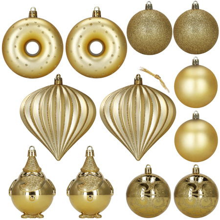 Bombki choinkowe zestaw 12 szt. ozdoby świąteczne do girland, stroików, nietłukące, złote