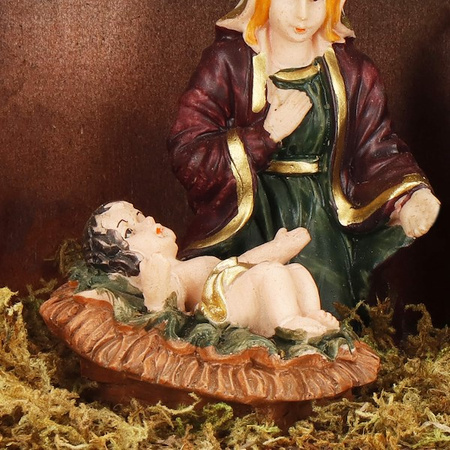 Szopka bożonarodzeniowa i figurki 8 szt. z żywicy zestaw święta