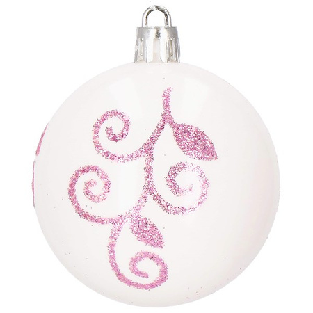 Bombki choinkowe 155 szt. różowy zestaw choinkowy