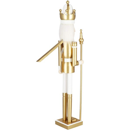 Dziadek do orzechów 125 cm drewniany żołnierzyk złoty, figurka świąteczna