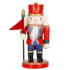 Dziadek do orzechów 15 cm z chorągiewką, drewniany żołnierzyk multikolor, figurka świąteczna