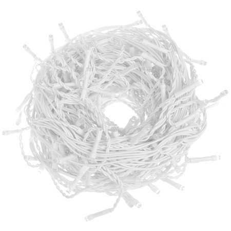 Kurtyna świetlna 500 led girlanda, lampki wewnętrzno-zewnętrzne 24 m sople biały ciepły + flash