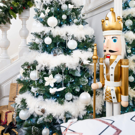 Bombki choinkowe 37 szt. ozdoby świąteczne perłowy biały