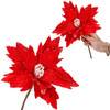 Gwiazda betlejemska 22 cm sztuczny kwiat, poinsecja czerwony