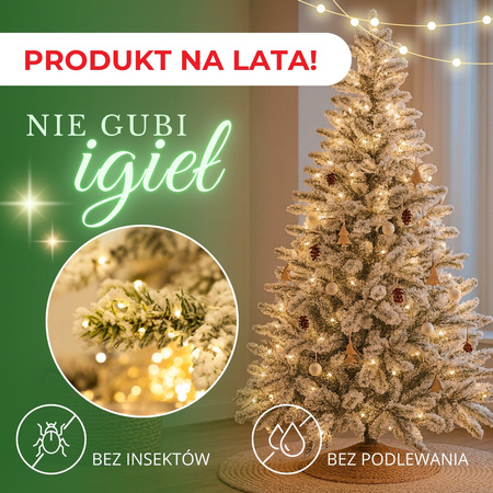 Choinka sztuczna premium 220 cm świerk ośnieżony drzewko bożonarodzeniowe