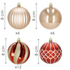 Bombki choinkowe 30 szt. ozdoby świąteczne zestaw 8cm czerwone, rose gold