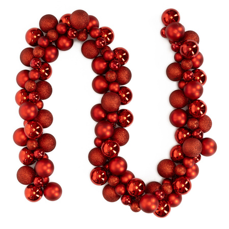 Girlanda świateczna z 130 szt. bombek, łańcuch choinkowy 160 cm, czerwony