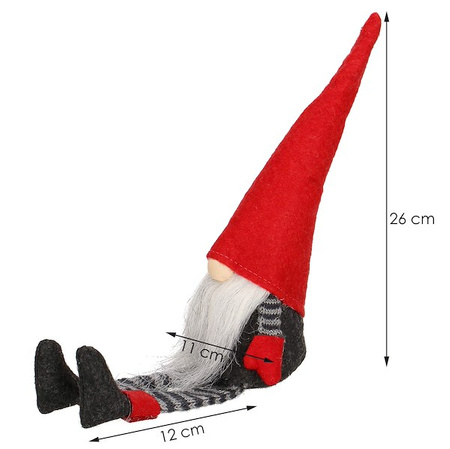 Skrzat 38cm ozdoba świąteczna, krasnal świąteczny, gnom siedzący