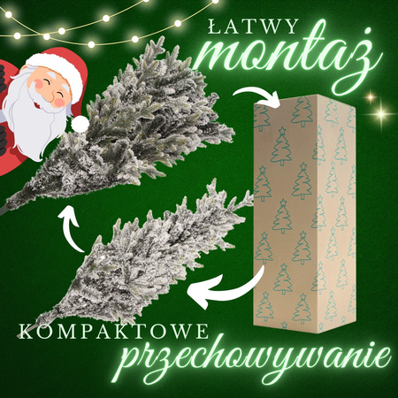 Choinka sztuczna premium 220 cm świerk ośnieżony drzewko bożonarodzeniowe