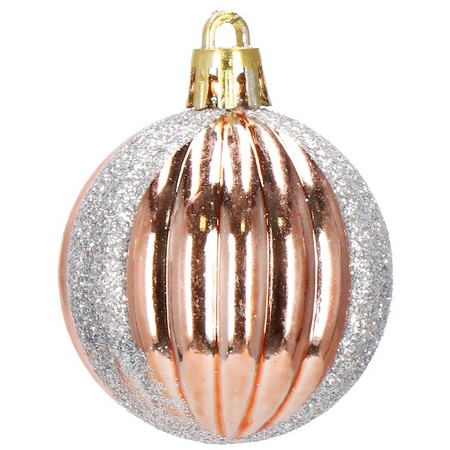 Bombki choinkowe 152 szt. ozdoby świąteczne rose gold