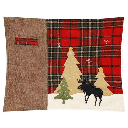 Podkładki na stół świąteczne 4 szt. 44x33cm mata czerwona z reniferem