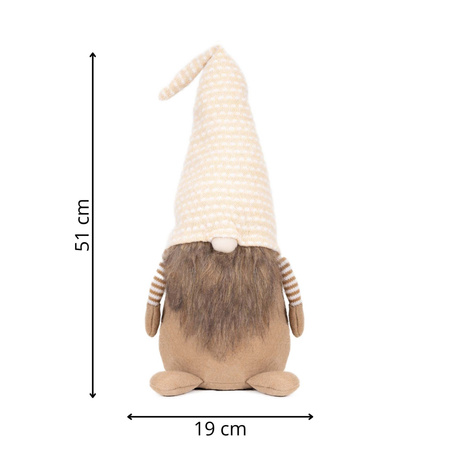 Skrzat świąteczny 51 cm figurka bożonarodzeniowa ozdoba krasnal gnom stojący
