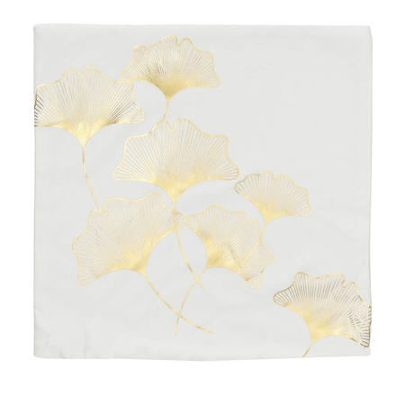 Poszewka dekoracyjna 40x40cm na poduszkę wzorzysta w złote liście