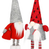 Para skrzatów świątecznych 40 cm krasnale, gnomy czerwono-szare