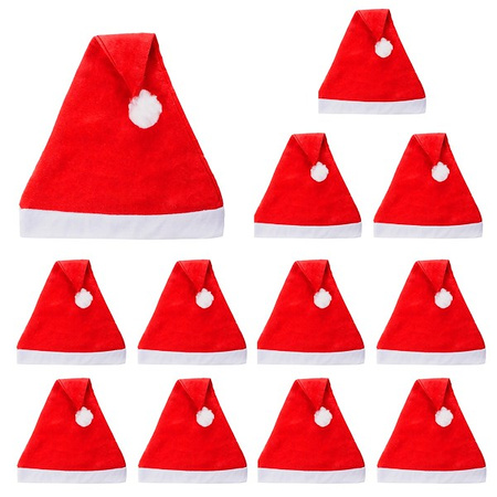 Czapka Mikołaja mikołajki czerwona 12 szt.