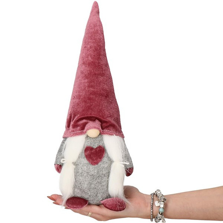 Pani skrzat 37cm ozdoba świąteczna, krasnal świąteczny, gnom welur