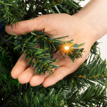 Choinka sztuczna mała 90 cm z oświetleniem choinkowym 50 LED multikolor, na stolik, biurko