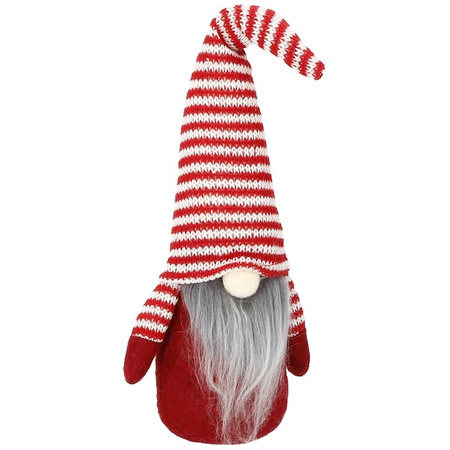 Skrzat 30cm ozdoba świąteczna, krasnal świąteczny, gnom w paski czerwony