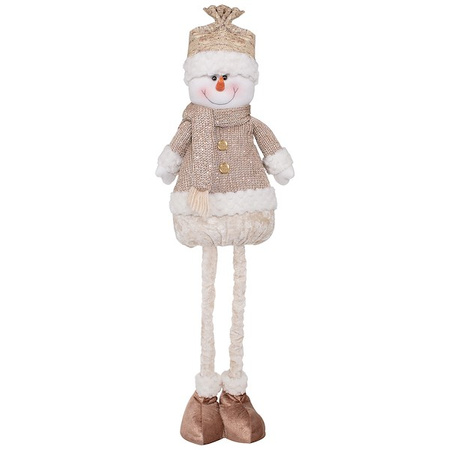 Bałwanek 50-75cm ozdoba świąteczna, krasnal świąteczny na teleskopowych nóżkach brązowy