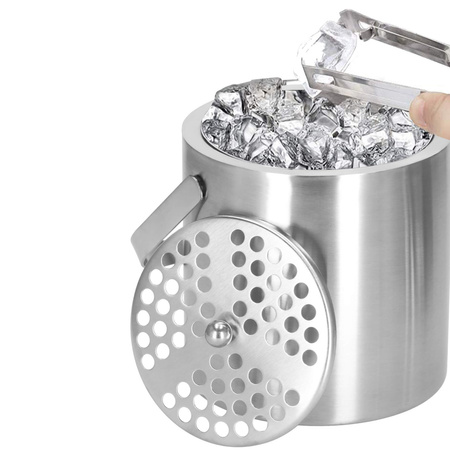 Wiaderko do lodu cooler + szczypce 1,3L pojemnik termiczny