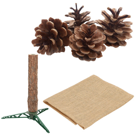 Choinka na pniu sztuczna 220 cm sosna diamentowa ośnieżona jak żywa premium