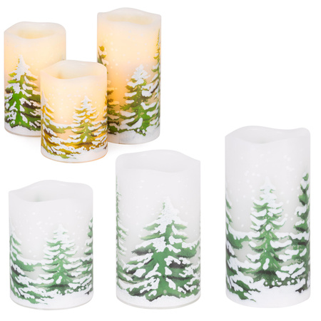 Świeca LED na baterie do stroików, dekoracyjna zestaw 3 szt. świąteczny wzór