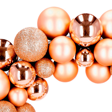 Wianek świąteczny z bombek, dekoracyjny wieniec na drzwi 34 cm stroik, złoty