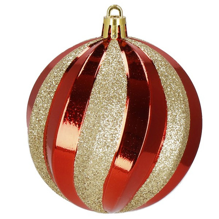 Bombki choinkowe 30 szt. ozdoby świąteczne zestaw 8cm czerwone, rose gold