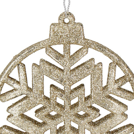 Zawieszka na choinkę bombka, ozdoba świąteczna 12 cm złoty brokat