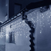 Kurtyna świetlna 300 led girlanda, lampki wewnętrzno-zewnętrzne sople zimny biały