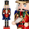 Dziadek do orzechów 38 cm drewniany żołnierzyk z peleryną multikolor, figurka świąteczna