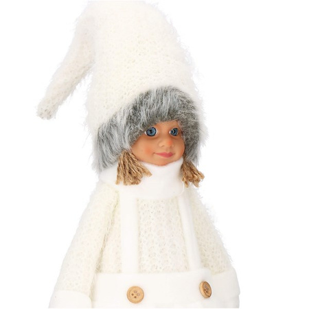 Para laleczek 56 cm ozdoba świąteczna, figurka świąteczna, gnom białe